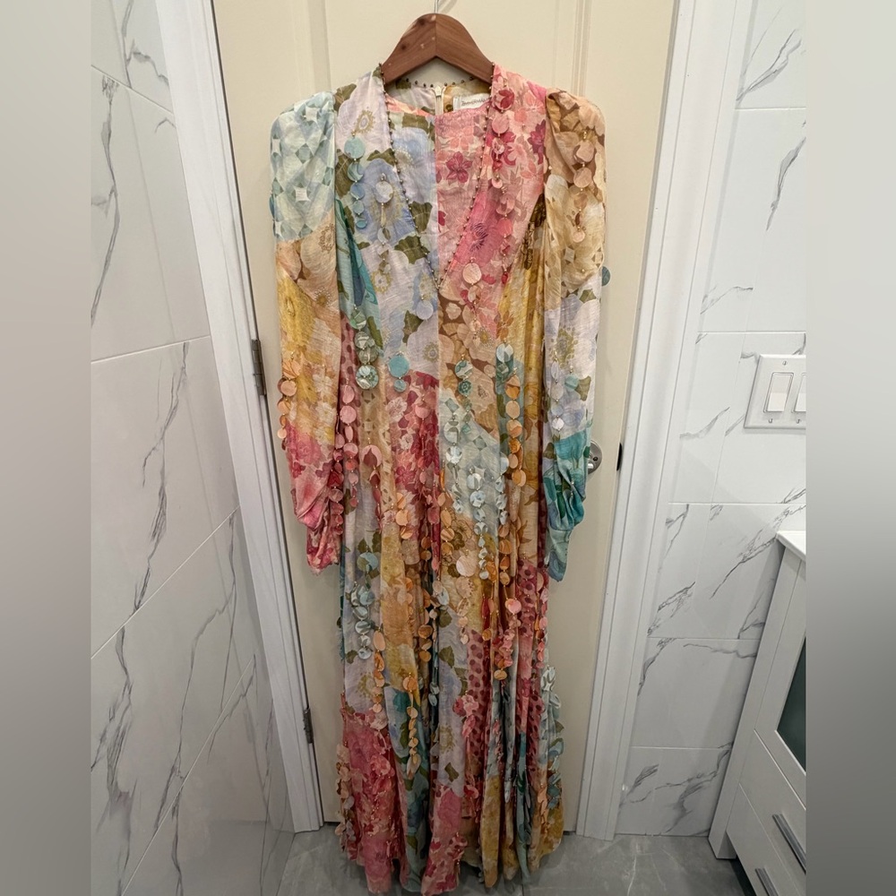 Zimmermann Pastel Floral Long Sleeve Dress - Picture 2 of 6